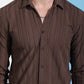Brown Striped Casual Shirt for Mens.