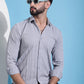 Grey Striped Casual Shirt for Mens.