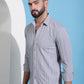 Grey Striped Casual Shirt for Mens.