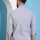 Grey Striped Casual Shirt for Mens.
