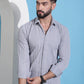 Grey Striped Casual Shirt for Mens.