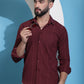 Maroon Striped Casual Shirt for Mens.