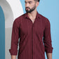 Maroon Striped Casual Shirt for Mens.