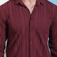 Maroon Striped Casual Shirt for Mens.