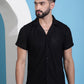 Men Embossed Design Cotton Shirt