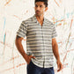 Classic Printed Spread Collar Short Sleeves Cotton Casual Shirt