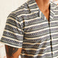 Classic Printed Spread Collar Short Sleeves Cotton Casual Shirt