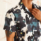 Classic Floral Printed Spread Collar Cotton Curved Casual Shirt