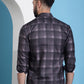 Brown Checked Cotton Casual Shirt for Men