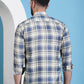 Cream Checked Cotton Casual Shirt for Men