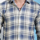Cream Checked Cotton Casual Shirt for Men