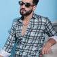 Green Checked Cotton Casual Shirt for Men