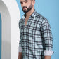 Green Checked Cotton Casual Shirt for Men