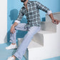Green Checked Cotton Casual Shirt for Men