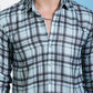 Green Checked Cotton Casual Shirt for Men