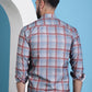 Grey Checked Cotton Casual Shirt for Men