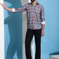 Grey Checked Cotton Casual Shirt for Men