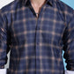 Navy Blue Checked Cotton Casual Shirt for Men