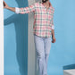Peach Checked Cotton Casual Shirt for Men