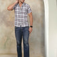 Checked Half Sleeve Cotton Shirt for Men