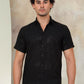 Embroidered Half Sleeve Cotton Shirt for Men