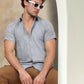 Embroidered Half Sleeve Cotton Shirt for Men