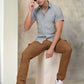 Embroidered Half Sleeve Cotton Shirt for Men