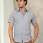 Embroidered Half Sleeve Cotton Shirt for Men