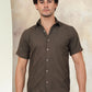 Embroidered Half Sleeve Cotton Shirt for Men