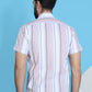 Striped Half Sleeve Cotton Lycra Shirt for Men