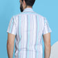 Striped Half Sleeve Cotton Lycra Shirt for Men