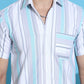 Striped Half Sleeve Cotton Lycra Shirt for Men