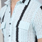 Striped Semi Sheer Casual Shirt For Men