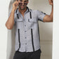 Striped Semi Sheer Casual Shirt For Men