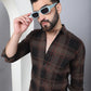 Men's Tartan Checked Cotton Casual Shirt