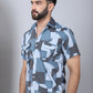 Men's Geometric Printed Cotton Casual Shirt