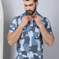 Men's Geometric Printed Cotton Casual Shirt