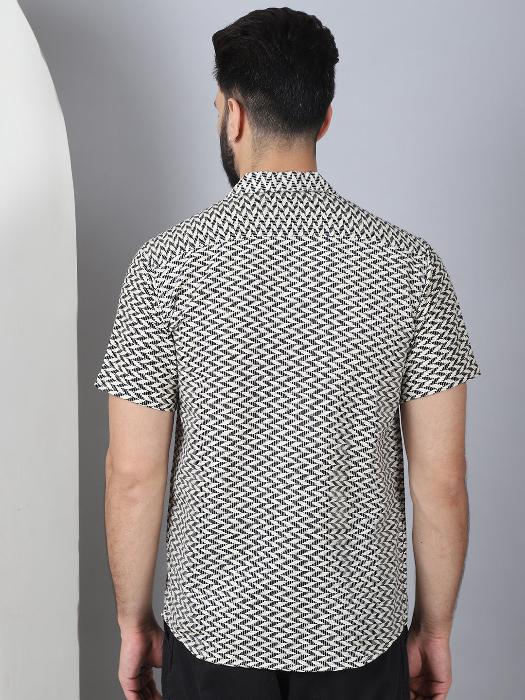Self Design Cotton Casual Shirt for Men