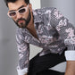 Printed Spread Collar Cotton Casual Shirt for Men