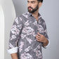 Printed Spread Collar Cotton Casual Shirt for Men