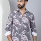 Printed Spread Collar Cotton Casual Shirt for Men