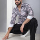 Printed Spread Collar Cotton Casual Shirt for Men