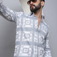 Printed Spread Collar Cotton Casual Shirt for Men