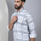 Printed Spread Collar Cotton Casual Shirt for Men