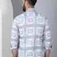 Printed Spread Collar Cotton Casual Shirt for Men