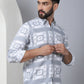 Printed Spread Collar Cotton Casual Shirt for Men