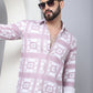 Printed Spread Collar Cotton Casual Shirt for Men