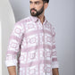 Printed Spread Collar Cotton Casual Shirt for Men