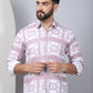 Printed Spread Collar Cotton Casual Shirt for Men