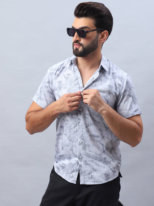 Abstract Printed Casual Shirt for Men